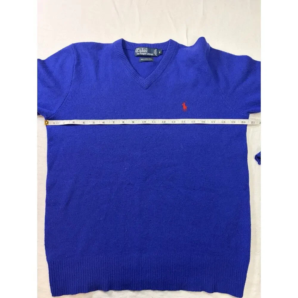 VTG Polo by Ralph Lauren V Neck Sweater 100% Italian Wool